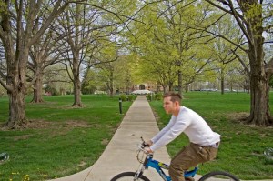 bike on campus Biking to Class CC License by michaelsarver