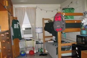 Inside of a dorm room 